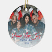 クリスマスファミリーフォトピース愛の喜び セラミックオーナメント (左)