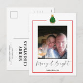 クリスマスファミリーフォトフラットホリデーポストカード シーズンポストカード (正面/裏面)