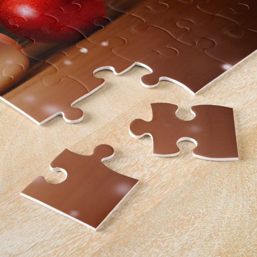 クリスマスファミリーフォトフレーム金ゴールドオーナメント大人 ジグソーパズル (側面)