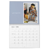 クリスマスファミリーフォトブルーグレー引用文文字 カレンダー (3月 2026)