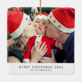 クリスマスファミリーフォトベビーイメージホリデーキープサケ セラミックオーナメント (裏面)