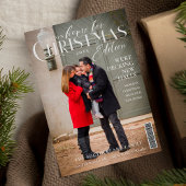 クリスマスファミリーフォトマガジンカバーのための新しい家 シーズンカード