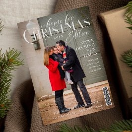 クリスマスファミリーフォトマガジンカバーのための新しい家 シーズンカード