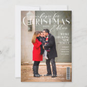 クリスマスファミリーフォトマガジンカバーのための新しい家 シーズンカード (正面)