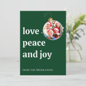 クリスマスファミリーフォトラブピースジョーホリデーカード シーズンカード (スタンド正面)