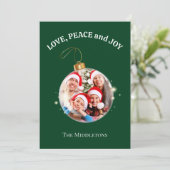 クリスマスファミリーフォトラブピースジョーホリデーカード シーズンカード (スタンド正面)