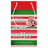 クリスマスファミリーフォトラブピースジョーホリデー スモールペーパーバッグ (裏面)