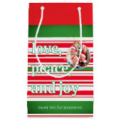 クリスマスファミリーフォトラブピースジョーホリデー スモールペーパーバッグ (正面)