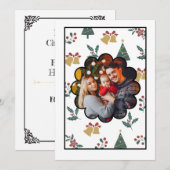 クリスマスファミリーフォト編集可能ホリデーカード シーズンカード (正面/裏面)