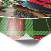 クリスマスファミリーフォト11 x 14プレイド フォトプリント            (角)