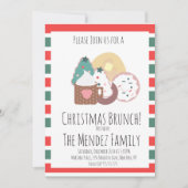 クリスマスファミリーブランチパンケーキのクッキーのドーナツ 招待状 (正面)