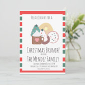 クリスマスファミリーブランチパンケーキのクッキーのドーナツ 招待状 (スタンド正面)