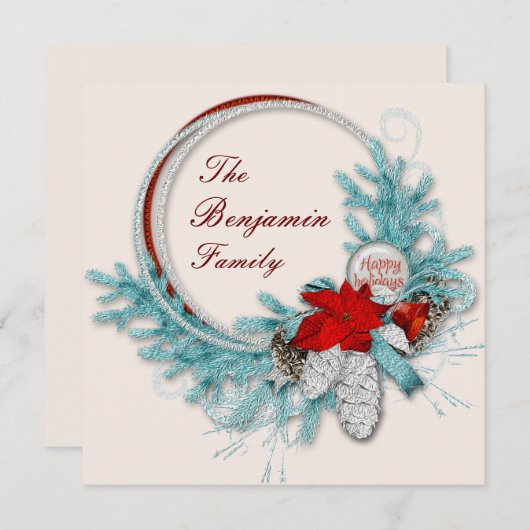 クリスマスファミリーホリデーズヴィンテージカスタムリース シーズンカード (正面/裏面)