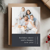 クリスマスファミリーポートレート |炭ミニマル灰色 シーズンカード