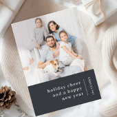 クリスマスファミリーポートレート |炭ミニマル灰色 シーズンカード