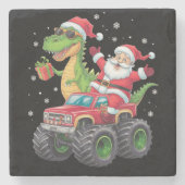 クリスマスファミリーマッチングサンタトラック恐竜 ストーンコースター (正面)