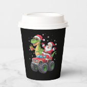 クリスマスファミリーマッチングサンタトラック恐竜 紙コップ (正面)