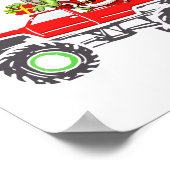 クリスマスファミリーマッチングサンタートラック恐竜の男の子 ポスター (角)