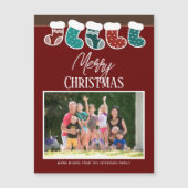 クリスマスファミリーマッチングストッキングフォトカード (正面)
