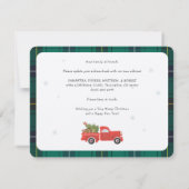 クリスマスファミリームービングアナウンスメント素朴タータンチェック ノートカード (裏面)