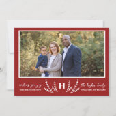 クリスマスファミリーモノグラムホリデー写真カード シーズンカード (正面)