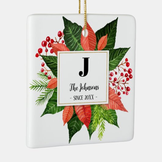 クリスマスファミリーモノグラム写真 セラミックオーナメント (右)