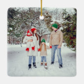 クリスマスファミリーモノグラム写真 セラミックオーナメント (裏面)