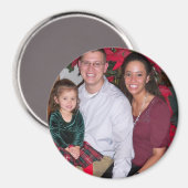 クリスマスファミリー写真テンプレートラウンド冷蔵庫 マグネット (正面/裏面)