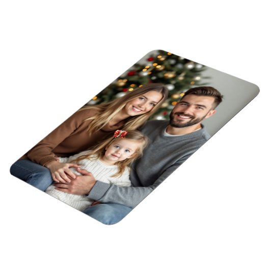 クリスマスファミリー写真テンプレート4 x 6 マグネット (左側)