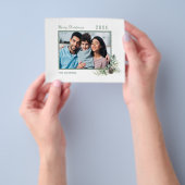 クリスマスファミリー写真ホワイトコーンモダン予算 チラシ (手)