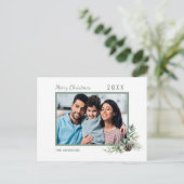 クリスマスファミリー写真ホワイトコーンモダン松 シーズンポストカード (スタンド正面)