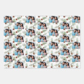 クリスマスファミリー写真白いコーンパイン ラッピングペーパーシート (正面2)