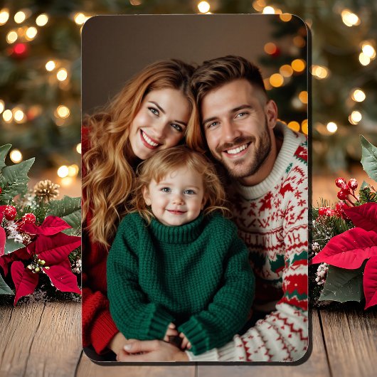 クリスマスファミリー写真4 x 6 The Three of Us マグネット