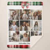 クリスマスファミリー名フォトクラシックヴィンテージ素朴 シェルパブランケット (正面)