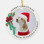 クリスマスファミリー名写真 セラミックオーナメント (正面)