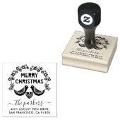 クリスマスファミリー名署名差出人住所 ラバースタンプ (押印)