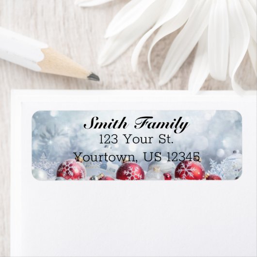 クリスマスファミリー名 |フェスティバルレッド差出人住所 ラベル (インサイチュ)