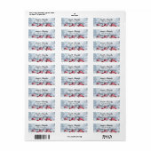 クリスマスファミリー名 |フェスティバルレッド差出人住所 ラベル (フルシート)