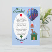 クリスマスファミリー向けニュースレターサンタ・ホットエアバルーン シーズンカード (スタンド正面)