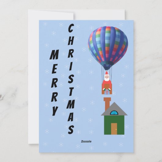 クリスマスファミリー向けニュースレターサンタ・ホットエアバルーン  シーズンカード (裏面)
