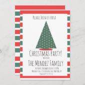 クリスマスファミリー懇親会クリスマスツリーパーティー 招待状 (正面/裏面)