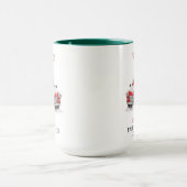 クリスマスファミリー懇親会レッドトラックパーソナライズされた マグカップ (中央)