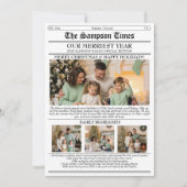 クリスマスファミリー新聞写真ニュースレター シーズンカード (正面)