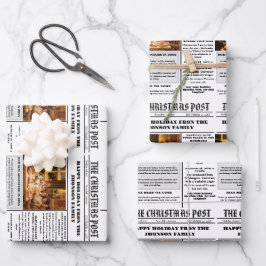 クリスマスファミリー新聞+レビュー年写真 ラッピングペーパーシート