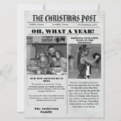クリスマスファミリー新聞+レビュー年写真 招待状 (正面)
