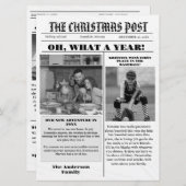 クリスマスファミリー新聞+レビュー年写真 招待状 (正面/裏面)