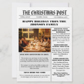 クリスマスファミリー新聞+レビュー年写真 招待状 (裏面)