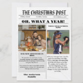 クリスマスファミリー新聞+レビュー年写真 招待状 (正面)