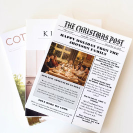 クリスマスファミリー新聞+レビュー年写真 招待状