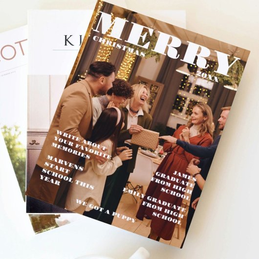 クリスマスファミリー新聞+レビュー年写真 招待状